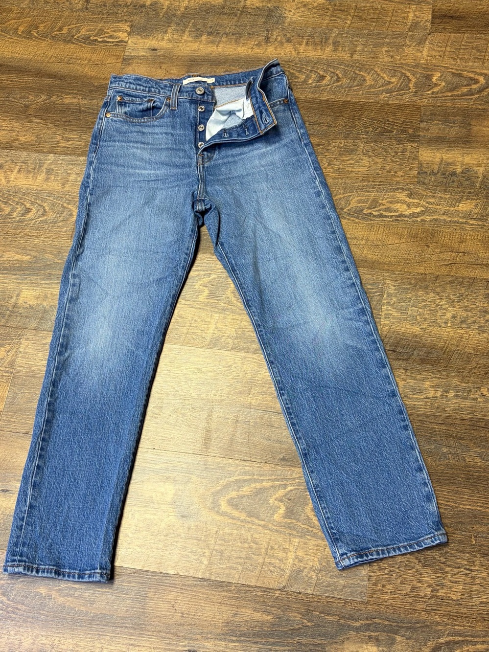 Levi's Premium Denim Wedgie Straight Jeans Women’s 27x28 Stretch Button Fly